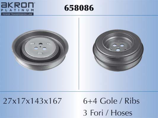 AKRON-MALÒ 658086 - Fulie curea, arbore cotit aaoparts.ro