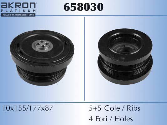 AKRON-MALÒ 658030 - Fulie curea, arbore cotit aaoparts.ro