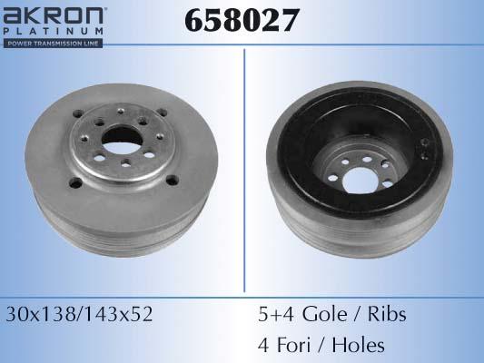 AKRON-MALÒ 658027 - Fulie curea, arbore cotit aaoparts.ro