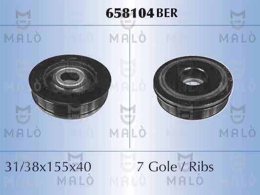 AKRON-MALÒ 658104BER - Fulie curea, arbore cotit aaoparts.ro