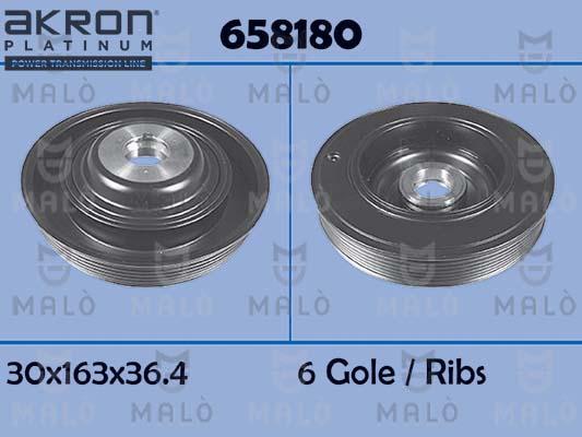 AKRON-MALÒ 658180 - Fulie curea, arbore cotit aaoparts.ro