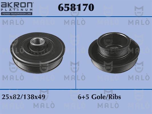 AKRON-MALÒ 658170 - Fulie curea, arbore cotit aaoparts.ro