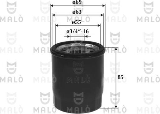 AKRON-MALÒ 1510095 - Filtru ulei aaoparts.ro