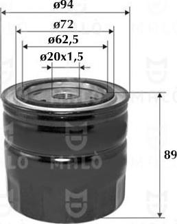 AKRON-MALÒ 1510060 - Filtru ulei aaoparts.ro