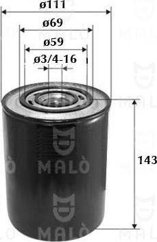 AKRON-MALÒ 1510001 - Filtru ulei aaoparts.ro