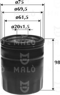 AKRON-MALÒ 1510008 - Filtru ulei aaoparts.ro
