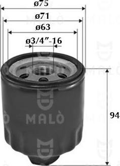 AKRON-MALÒ 1510033 - Filtru ulei aaoparts.ro