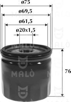 AKRON-MALÒ 1510147 - Filtru ulei aaoparts.ro