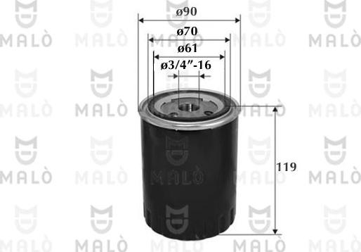 AKRON-MALÒ 1510108 - Filtru ulei aaoparts.ro