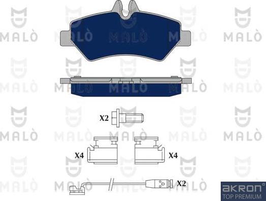 AKRON-MALÒ 1050229 - Set placute frana,frana disc aaoparts.ro