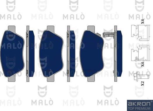 AKRON-MALÒ 1050228 - Set placute frana,frana disc aaoparts.ro