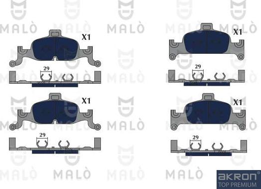 AKRON-MALÒ 1051197 - Set placute frana,frana disc aaoparts.ro