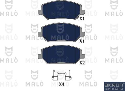 AKRON-MALÒ 1051339 - Set placute frana,frana disc aaoparts.ro
