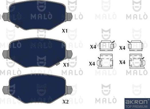 AKRON-MALÒ 1051253 - Set placute frana,frana disc aaoparts.ro