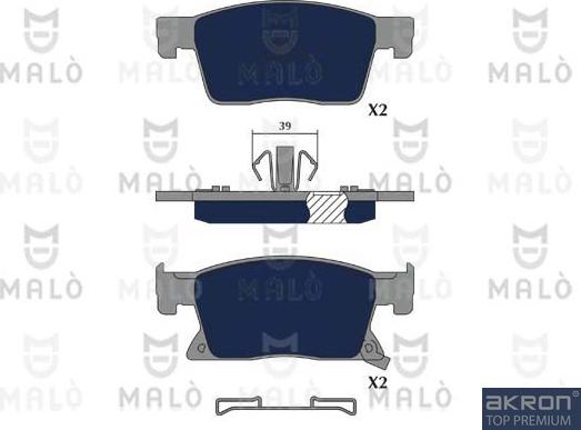 AKRON-MALÒ 1051202 - Set placute frana,frana disc aaoparts.ro