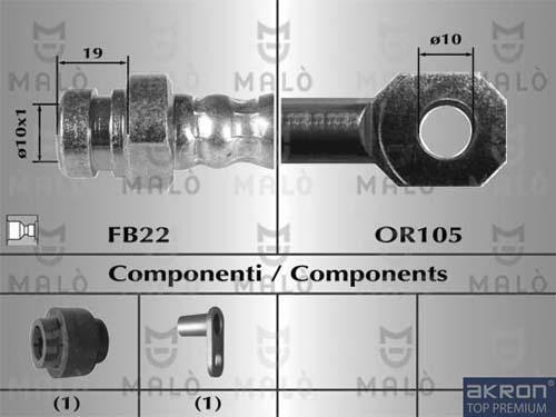 AKRON-MALÒ 80564 - Furtun frana aaoparts.ro