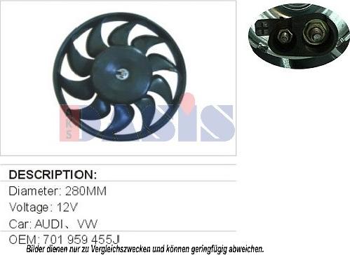 AKS Dasis 048520N - Ventilator, radiator aaoparts.ro