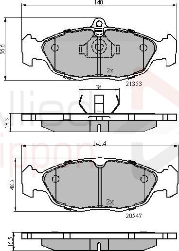 ALLIED NIPPON ADB0134 - Set placute frana,frana disc aaoparts.ro