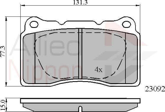 ALLIED NIPPON ADB0895 - Set placute frana,frana disc aaoparts.ro