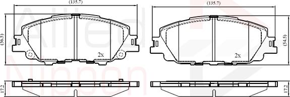 ALLIED NIPPON ADB03300 - Set placute frana,frana disc aaoparts.ro