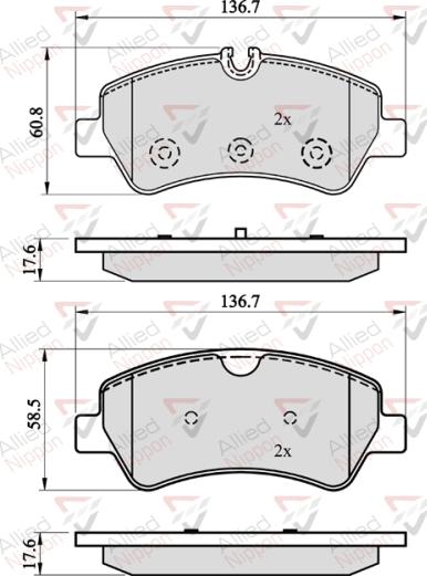 ALLIED NIPPON ADB02143 - Set placute frana,frana disc aaoparts.ro