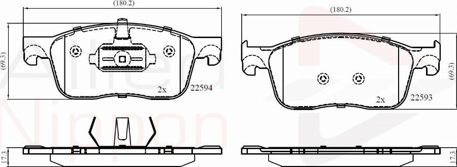 ALLIED NIPPON ADB02354 - Set placute frana,frana disc aaoparts.ro