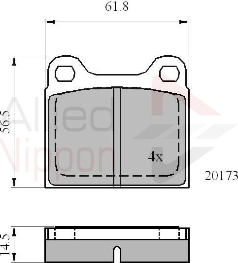 ALLIED NIPPON ADB0731 - Set placute frana,frana disc aaoparts.ro
