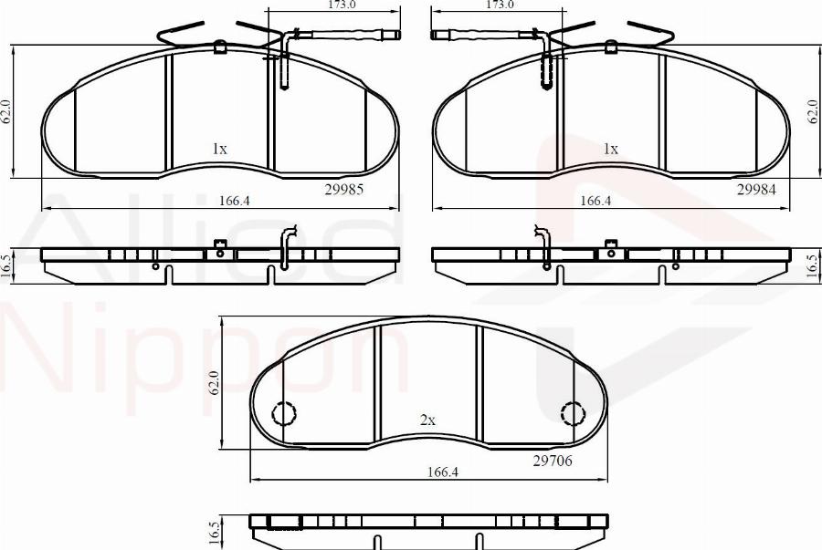 ALLIED NIPPON ADB1991 - Set placute frana,frana disc aaoparts.ro