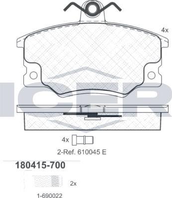 ANDEL 180415-700 - Set placute frana,frana disc aaoparts.ro