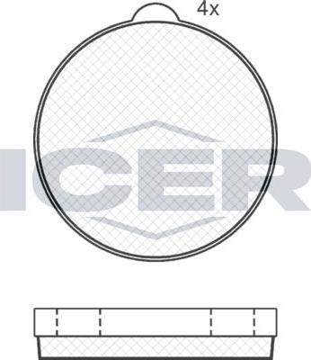 ANDEL 180245 - Set placute de frana,frana de parcare cu disc aaoparts.ro
