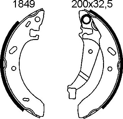 ANDEL A1849 - Set saboti frana aaoparts.ro