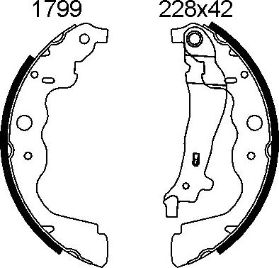 ANDEL A1799 - Set saboti frana aaoparts.ro