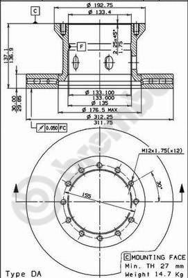 AP 44034 - Disc frana aaoparts.ro