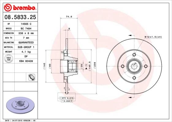 AP 14565 C - Disc frana aaoparts.ro