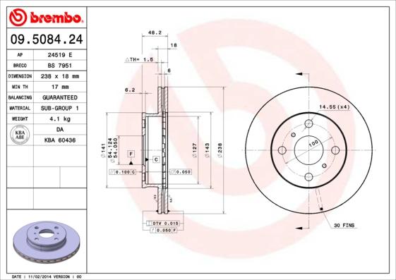 AP 24519 E - Disc frana aaoparts.ro