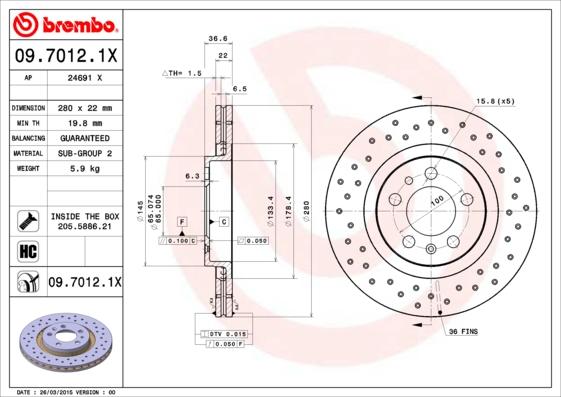 AP 24691 X - Disc frana aaoparts.ro