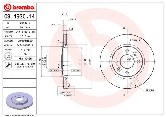 AP 24187 E - Disc frana aaoparts.ro