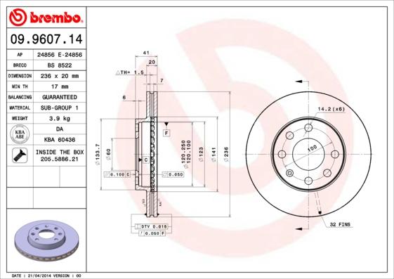 AP 24856 E - Disc frana aaoparts.ro
