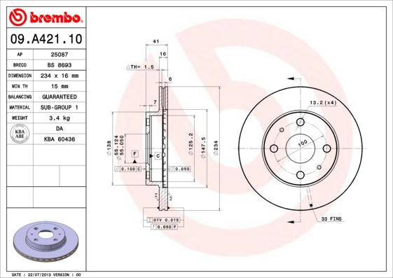 AP 25087 - Disc frana aaoparts.ro