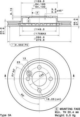 ATE 24.0322-0248.1 - Disc frana aaoparts.ro