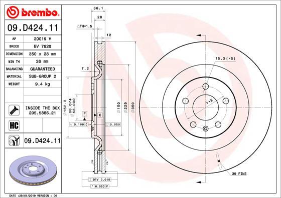 AP 20019 V - Disc frana aaoparts.ro