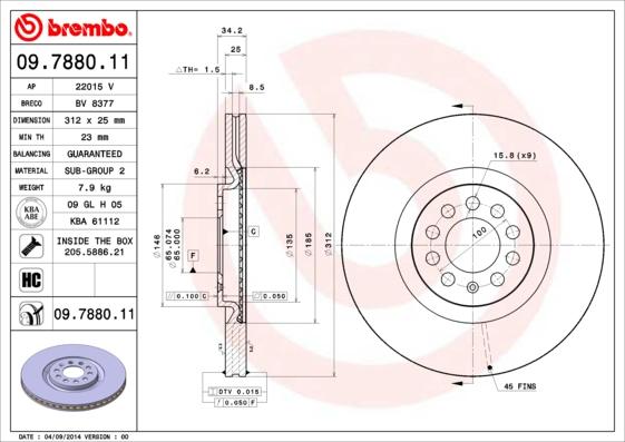 AP 22015 V - Disc frana aaoparts.ro