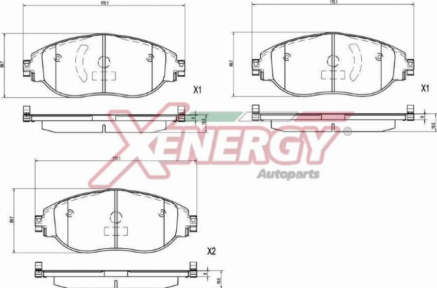 AP XENERGY X41439 - Set placute frana,frana disc aaoparts.ro