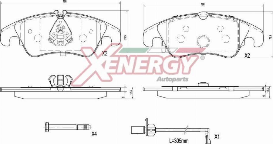 AP XENERGY X41437 - Set placute frana,frana disc aaoparts.ro