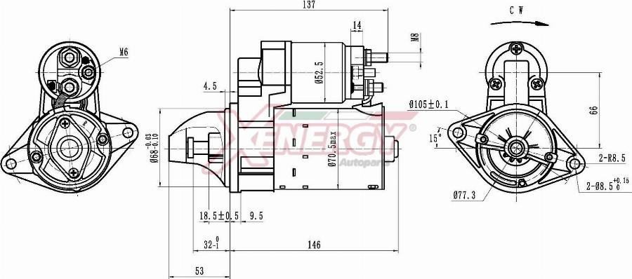 AP XENERGY XST10515AD - Starter aaoparts.ro