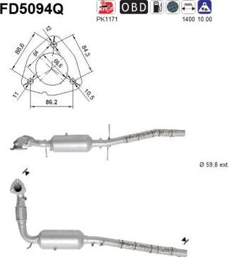 AS FD5094Q - Filtru funingine / particule, sist.de esapament aaoparts.ro