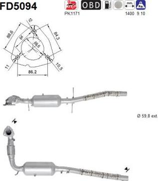 AS FD5094 - Filtru funingine / particule, sist.de esapament aaoparts.ro