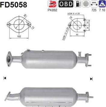 AS FD5058 - Filtru funingine / particule, sist.de esapament aaoparts.ro