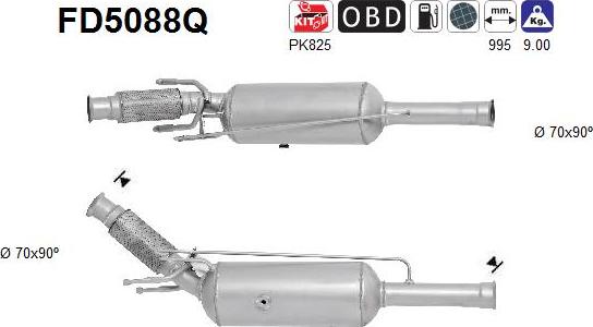 AS FD5088Q - Filtru funingine / particule, sist.de esapament aaoparts.ro