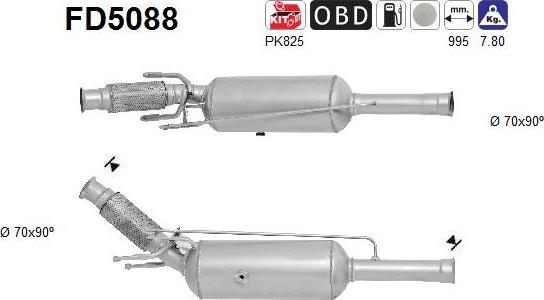 AS FD5088 - Filtru funingine / particule, sist.de esapament aaoparts.ro